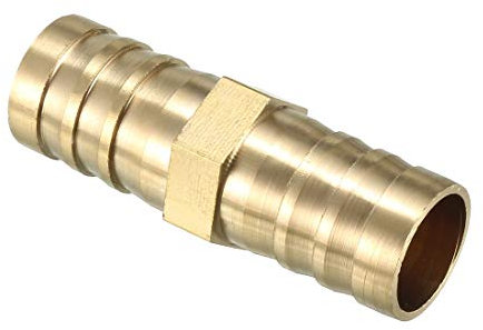 sourcing map Raccord cannelé tuyau droit en laiton de 14 mm