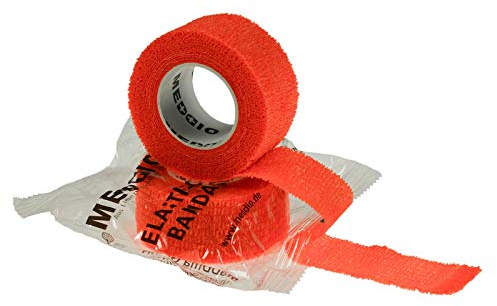 6 Rollenpflaster selbsthaftend 2,5x450cm Pflasterverband Fingerpflaster wasserfest elastisch, Farbe:orange