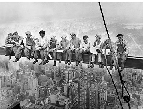 Fine Art Prints Kunstdruck auf Leinwand, Motiv: Lunch Atop A Skyscraper New York 1932, 45,7 x 61 cm, Schwarz und Weiß