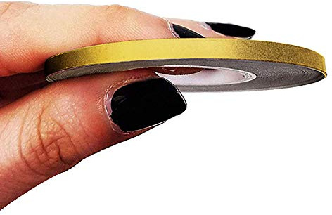 4R Quattroerre.it 10450 Franjas Trim Tiras Adhesivas para Coche, Oro, 3 mm x 10 MT