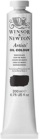 Winsor & Newton 1237386 Artists Ölfarbe - 200ml Tube, Künstler - Ölfarbe mit höchstmöglicher Pigmentierung, höchste Lichtechtheit - Marsschwarz
