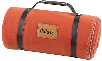 Stof Fleecedecke Dawson – Terrakotta – Größe 130 x 150 cm – große weiche und warme Decke für Sofa oder Schlafzimmer, Bettüberwurf, ideal für Haus und Picknick