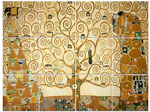 LegendArte - Quadro Multipannello L'Albero Della Vita - Gustav Klimt cm. 150x200 (12 pannelli)