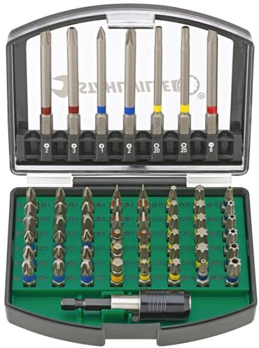 Stahlwille Bit Set 56-tlg. Bitsatz mit 1/4 Bithalter magnetisch TORX, Innensechskant und Kreuzschlitz (PH, PZ) Bits, für Akkuschrauber und Schlagschrauber, 1206