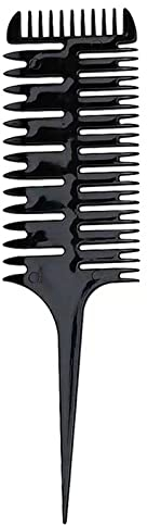 Kunststoffkämme Strähnchen kamm 3 in 1 Haarfärbekamm Professional Styling Kamm Schwanzkamm für Friseursalon für Haare Melieren und Färben Styling für Männer Frauen (Schwarz)