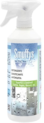 Metacril Smuffys, Togli Muffa, Sbiancante e Smuffatore concentrato - 500ml | concentrato ad ampio spettro a base di cloro, contro muffe e alghe, ideale per Sanitari, Fughe, Pavimenti e Rivestimenti
