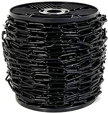Kette aus verzinktem Eisen lackiert Farbe schwarz DIN 5685/1 Kette Ø3x26x6 mm (40 Meter)