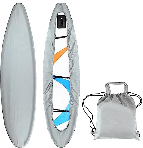 BINDT wasserdichte Kajak-Abdeckung, 420D Oxford-Gewebe, Kajak-Kanu-Aufbewahrungsabdeckung, wasserabweisend und UV-Schutz, Kajak-Zubehör,Grau,Fit 5.1m to 5.5m