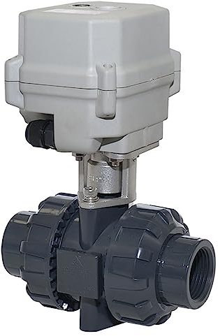 kezhai Dream 1 AC110-230V motorisierter Kugelhahn, DN25 PVC elektrischer Kugelhahn,Mit Manueller Funktion，CR303