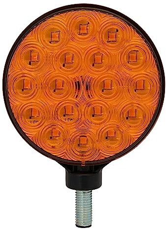 DUNTUO 4 Round Dual-Face Amber Lens 12V Pedestal Mount Hazard Warning Lamp Flashing Caution Light for Boat Trailer SUV Camper RV Off-Road Kenworth Peterbilt Freightliner Trucks