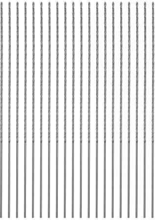 QUARKZMAN 20 Stk Extra Lange Spiralbohrer 1.0mm HSS Bohrspitze mit Schnellstahl Gerade Schaft Bohrkronen 100mm Länge für Metall Holzwork Plastik Alulegierung
