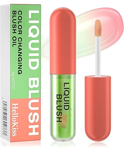 Huile pour fard à joues changeant de couleur, huile pour fard à joues liquide pour tous les tons de peau, fard à joues résistant à l'eau, fini rosé et naturel, formule longue durée