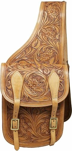 EQUIGEAR Western-Leder-Satteltasche für Pferde | Reitvergnügen Wanderritt geeignet für Reiten und Fassrennen | Satteltasche mit verstellbarem Riemen GRÖSSE: 10X10X3 SA-54