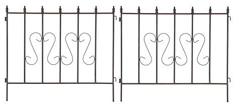 ESTEXO Schmuckzaun Metallzaun Gartenzaun 72x67 cm Zaunelemente 2er Set Rost Edelrost erweiterbarer Zaun