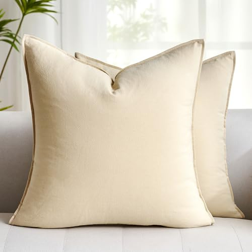 Funda Cojin 40x40 Sofa Fundas de Almohada Cuadrada Exteriores Fundas Cojines Primavera Verano Bohemia Lujoso Decoración del Hogar, Salón, Cama, Dormitorio, Coche, Beige, Juego de 2