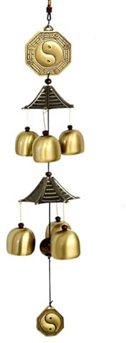 NHPY 1 Pezzi Scacciapensieri Con Campana E Campanelle, Tai Chi Campane A Vento, Feng Shui Scacciapensieri Da Esterno In Metallo, Per Esterni E Interni, Decorazione Per La Casa, 40 Cm