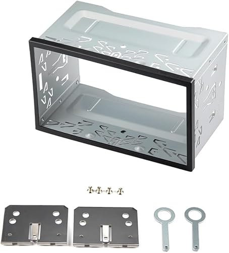 GEARCELL Double DIN Car Stereo Cage, Double DIN Cage Metal for Car Radio, Double DIN Installation Slot, Car Stereo Radio Mounting Frame with Fitting Kit, for Most Double DIN 2 DIN Car Audio
