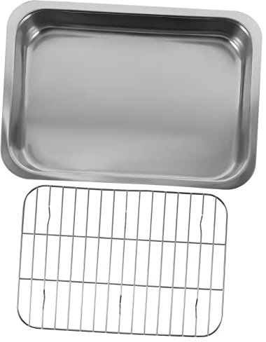 GRIRIW 1juego Bandeja De Hornear Inoxidable Con Rejilla Para Repostería y Asados Para Uso Doméstico y Profesional