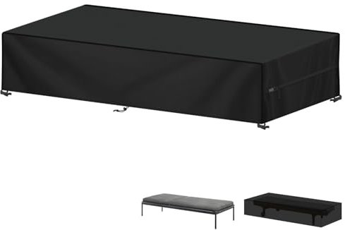 LAMUNI Funda para Tumbona de Jardín Impermeable Fundas Protectora Tumbona Exterior Cubierta para Tumbonas de Piscina, 420D Oxford Funda de Tumbonas de Jardin, Resistente al Viento, 210x75x40cm