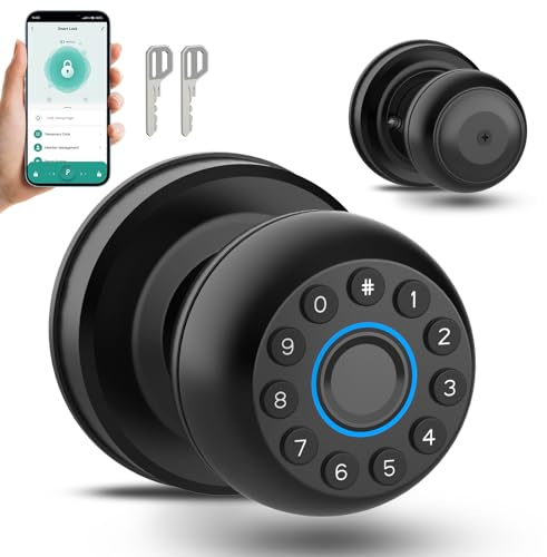 Smart Fingerabdruck Türschloss, biometrisches elektronisches Fingerabdruckschloss mit Schlüssel, Smart Türgriff für Schlafzimmer, Büro und Hotels