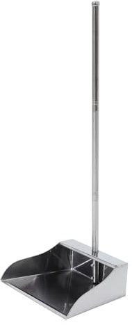 UTHCLO Bending Garbage Shovel Stainless Steel Dustpan Long Handle Heavy Duty Cleaning Tool for Home No Stoop Design for Family Cleaning Tasks
