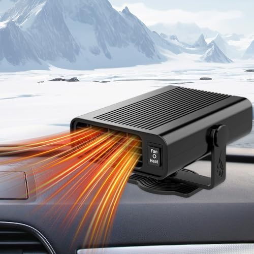 Mineup 12 V Chauffage De Voiture, DéGivreur De Voiture, 2 en 1 Chauffage Automobile Portable, Chauffage Soufflant De Voiture, Radiateur Soufflant Voiture Portable pour Camping RV Voiture