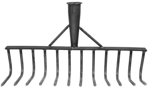 Angoily Tête De Râteau De Jardin en Acier Robuste Râteau à Désherber Agricole pour Sol Dur, Ameublissement Et Bris