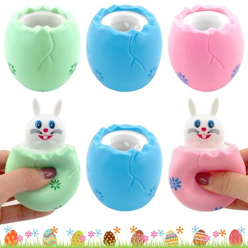 Lets Joy 6 Anti Stress Bälle Ostern, Anti Stress Bälle Kaninchen, Kreatives Dekompression, Stress Relief, Party Toy Mitgebsel Ostern Kinder