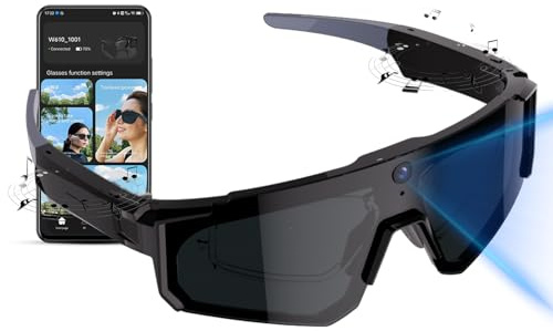 QQCHGOL 2026 Occhiali Smart con Videocamera AI 4K con stabilizzazione | con Bluetooth, controllo vocale, riconoscimento oggetti, occhiali polarizzati ChatGPT