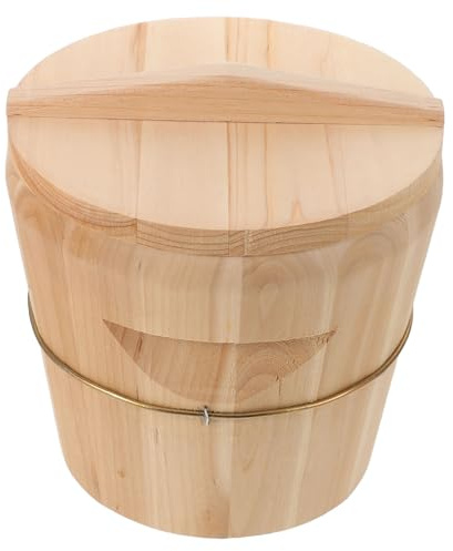 SOIMISS Vaporera de Arroz de Madera para Cocinar al Vapor con Mango Ergonómico y Construcción Resistente, Adecuado para Reuniones en Casa y Presentación de Comidas
