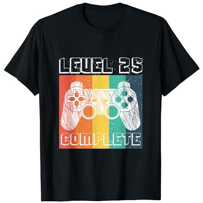 Level Complete Game Controller 25 Geburtstag Geschenk Gamer T-Shirt