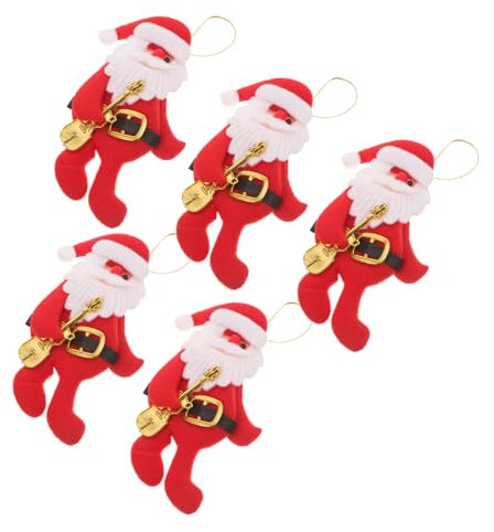 jojofuny 5stücke Weihnachtsmann-anhänger Christbaumschmuck Zum Aufhängen Schöne Weihnachtsanhänger Weihnachtsschmuck Aus Hochwertigem Material Für Lange Lebensdauer Rot