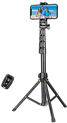 YOTOCversion 1.7 Meter/67 inch Phone Tripod Stand & Bluetooth Selfie Stick, Cellphone Tripod with Bluetooth Remote, Compatible with iPhone 16/15/14/13/12/12 pro/11/11pro/8