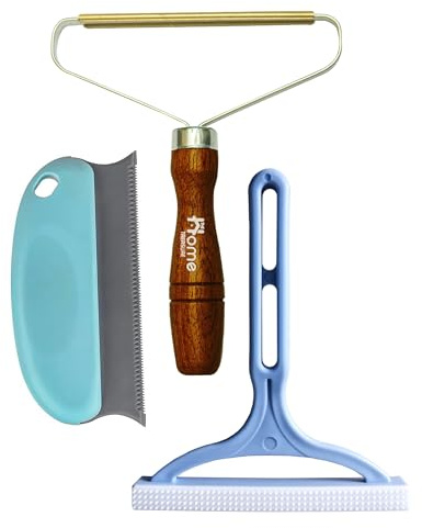 3 Pcs Double-Sided Fabric Shaver Lint Remover with Ergonomic Elegant Handle | Debobbler Clothes Shaver, Pet Hair Remover, Fabric Debobbler & Lint Remover for Clothes & Rugs | Perfect for Everyday Use