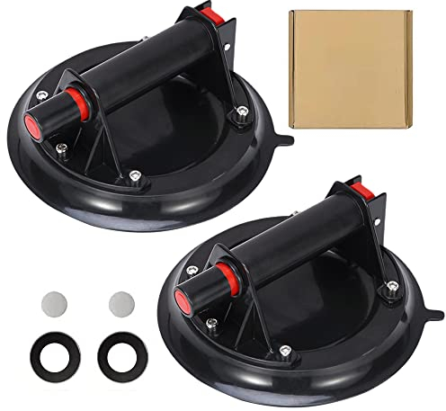 Swetup Glas Saugheber, 2 Stück Glassauger Vakuum Glasheber Saughalter Robust Fliesen Saugheber Vakuumheber mit Handpumpe für Fliesen, Bodenfliesen, Granit, Marmorplatten, Sonnenkollektoren, 150 Kg