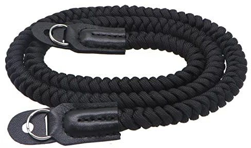 HITHUT Paracord Woven Camera Neck Shoulder Strap Belt Hand Compatible with Canon Nikon Sony Olympus Pentax Fujifilm Panasonic SLR DSLR Digital Mirrorless Cameras 36inch Black