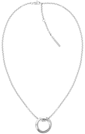 Calvin Klein Collana a Catena da Donna Collezione TWISTED RING in Acciaio Inossidabile con un Charm - 35000306