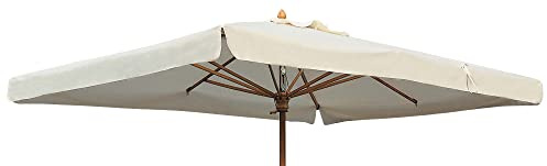 BricoShopping Telo di Ricambio per Ombrellone da Giardino con PALO CENTRALE 300 Gr/mq Impermeabile CON TASCHE RINFORZATE 6 o 8 Stecche Top Superiore di Copertura tessuto con Airvent (Mt 3x4)