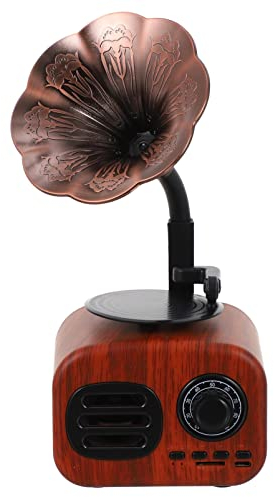 Mikikit Lautsprecher tragbarer Mini-Lautsprecher Musikplayer mit Kartensteckplatz Soundbar tragbarer Lautsprecher Grammophon-Radio-Lautsprecher kabelloser Lautsprecher Stereo