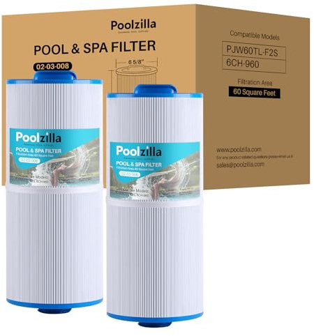 Poolzilla Paquete de 2 filtros de repuesto para spa PLF6CH-960, Unicel 6CH-960, PJW60TL-F2S, SD-00640, 6541-383, Filbur FC-2800, 6540-476, Jacuzzi Premium J-300, J400 (largo x diámetro exterior: 14 7