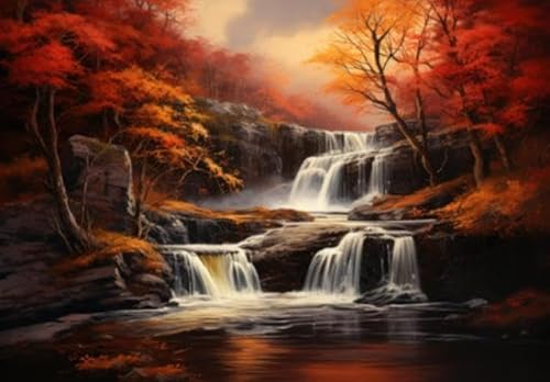 adrium Acryl-Bild 100 x 70 cm: ein Wasserfall in einem Wald (212437212)
