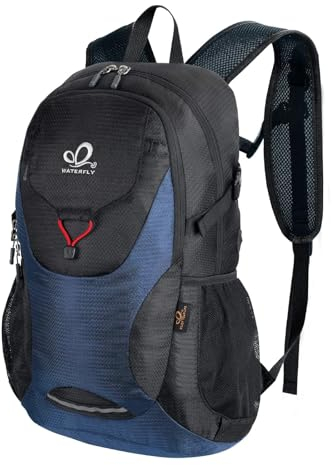 WATERFLY Faltrucksack Ultraleichter Rucksack Trekking: 30L Leichter Tagesrucksack mit Nassfach Wanderrucksack Outdoor Backpack Sportrucksack für Herren Damen Wandern Reisen Daypack