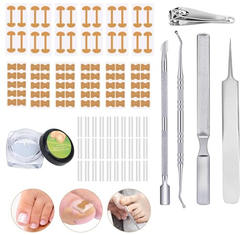 Xerteam, set di attrezzi per unghie incarnite, 149 pezzi, per unghie incarnite, con correzione dell'unghia, tagliaunghie, lima per unghie, pinzette
