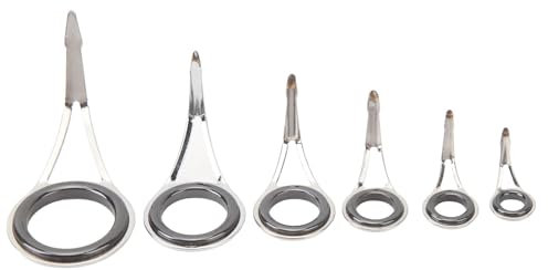 Yuecoom Angelruten-Spitzen-Reparatur-Set, 6-teiliges Keramik-Edelstahl-Rutenspitzen-Ersatzset in Verschiedenen Größen Für Salzwasser- Und Meeresangeln