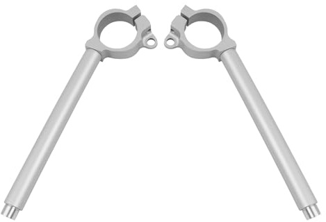 HAONEL Clip On Handlebars Left & Right Aluminum Motorcycle Handle Bar Fork Tube Handlebar Replacement for Kawasaki Ninja ZX-10R ZX10R 2011-2015 (Silver)