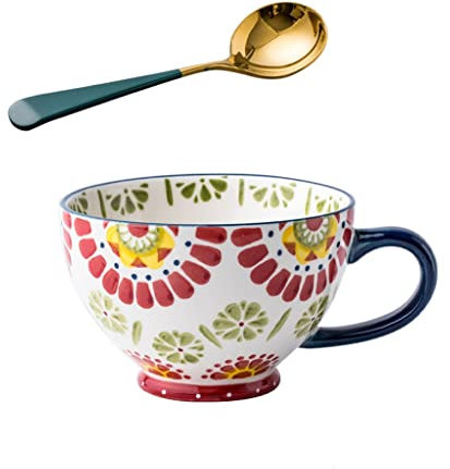 Tazze Colazione Tazza da caffè Tazza da tè Tazze da caffè in ceramica, Tazze da tè da 475 ml / 16 once per il regalo di Natale di compleanno di San Valentino Tazze Cappuccino Tazze da The Tazze(A,Cup