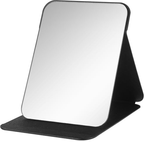 Klappbarer Reisespiegel Schminkspiegel – Tragbarer Kosmetikspiegel und Tischspiegel kompakter Spiegel klein für Zuhause und Reisen, mehrfach einstellbarer Winkel, PU-Leder, Super HD Mirror ,21*15cm