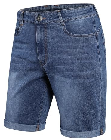 ZOXOZ Pantalones Cortos Vaqueros Hombre Clásicos Verano Estilo Casual Cintura Elástica Bolsillos Jeans Cómodos Moda Azul 3XL