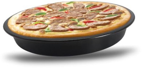 Mikinona 2 Piezas 10 plato de pizza bandeja antiadherente acero sartenes siempre molde para pizza para horno redondo Pizca molde para quiche molde para tarta placa para hornear pizzas Black