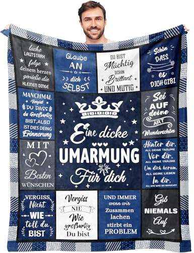 HYDDHQ Geburtstagsgeschenk für Männer und Freund, Umarmung Decke Freunde Geschenk, Beste Freunde Geschenke, Geschenk für Männer Freund Bruder zum Geburtstag Weihnachten, Partner Geschenke